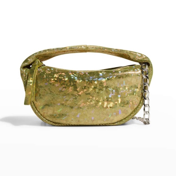 BY FAR Handbags - 🎉HP🎉BY FAR Baby Cush Hologram Leather Shoulder Bag Disco Green